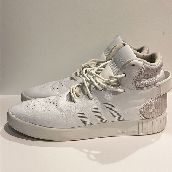 Adidas White Tubular Invader Sneakers Mens 11 S81794 Basketball Shoes Leather - Picture 4 of 10